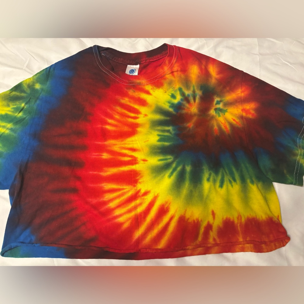 Gildan Multicolor Tie-Dye Crop Top